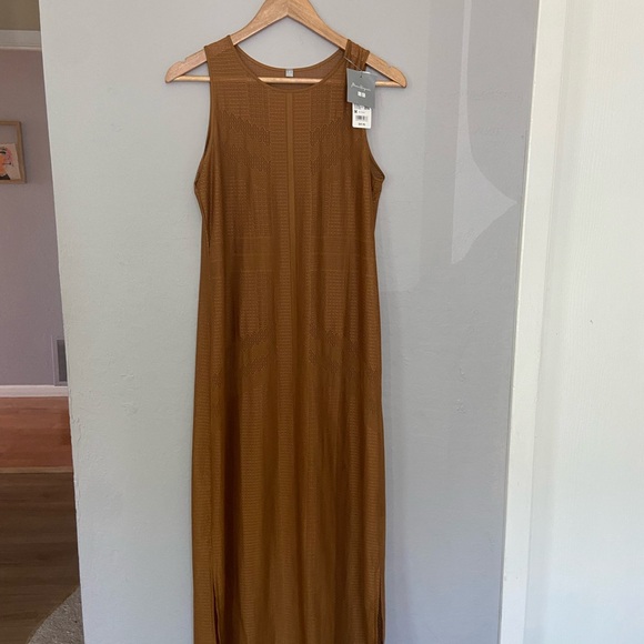 UNIQLO x MAME KUROGOUCHI Mesh Sleeveless Long Dress Brown Size M Sheer Fit NWT - Picture 10 of 10